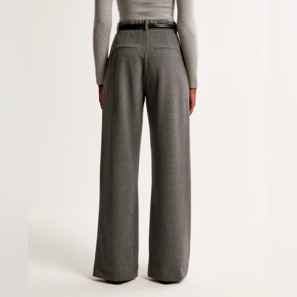 Abercrombie & Fitch Sloane Tailored Wide Leg Pant Grey Size XS/S High Rise Work - Picture 3 of 7